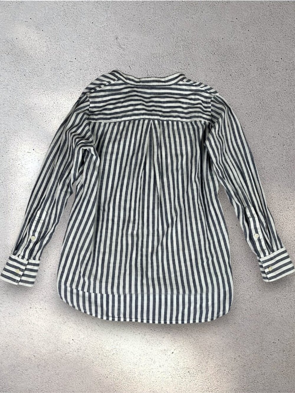 Madewell Lace Up Terrace Blouse Women's XS Blue White Striped Boho Cottagecore - Picture 4 of 13